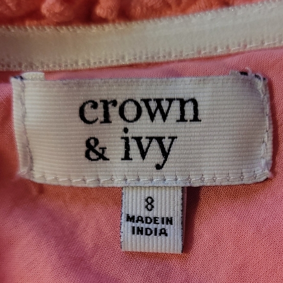 One Shoulder Eyelet Lace Dress Coral Color - Picture 4 of 7